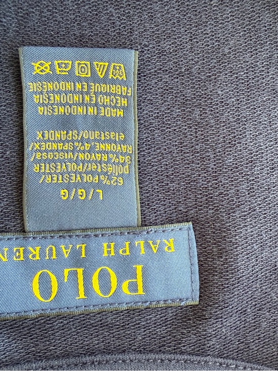 Ralph Lauren Navy Sweatshirt with Yellow Logo Tag - Picture 2 of 3